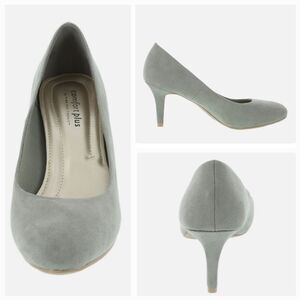 🩵Comfort Plus by Predictions Light Gray Suede Heels Size 7.5
